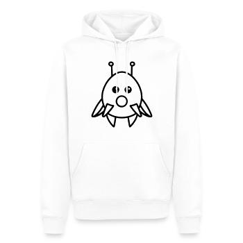 soucoupe volante - Sweat à capuche Premium bio Homme - blanc - Devant - Nico (187cm)