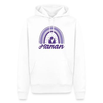 Cadeau maman. Meilleur maman. Super Maman. Mère. - Sweat à capuche Premium bio Homme - blanc - Devant - Nico (187cm)
