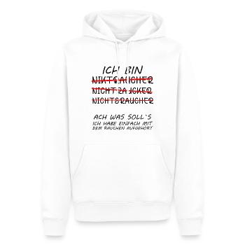 1 Jahr Endlich rauchfrei Nichtraucher Ich bin - Männer Premium Bio Hoodie - Weiß - Vorne - Nico (187cm)