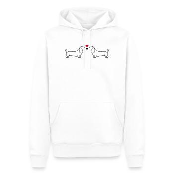 Verliebte Dackel und rotes Herz – ein paar Hunde - Männer Premium Bio Hoodie - Weiß - Vorne - Nico (187cm)