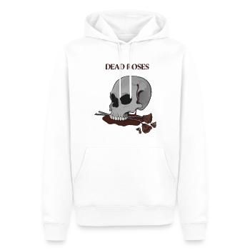 Crâne ensanglanté et roses mortes - Sweat à capuche Premium bio Homme - blanc - Devant - Nico (187cm)