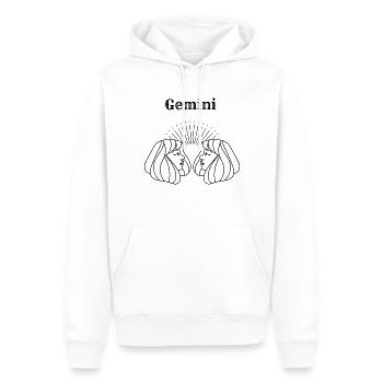 Gémeaux - Sweat à capuche Premium bio Homme - blanc - Devant - Nico (187cm)
