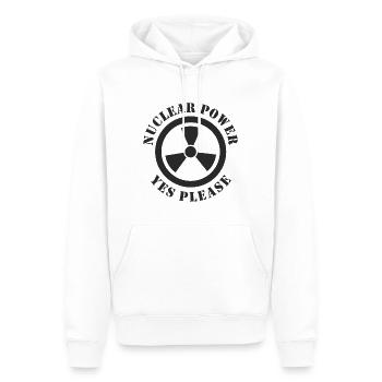 Atomkraft, Ja bitte, Kernenergie - Männer Premium Bio Hoodie - Weiß - Vorne - Nico (187cm)