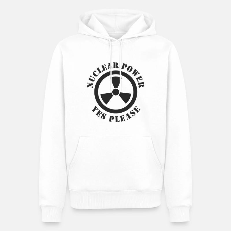 Atomkraft, Ja bitte, Kernenergie - Männer Premium Bio Hoodie - Weiß