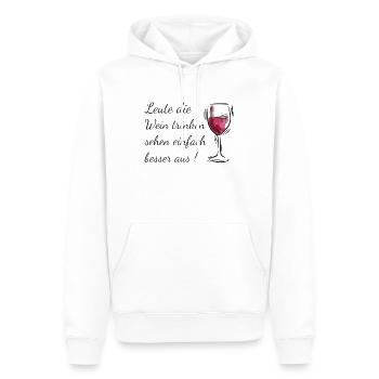 Wein Spruch - Männer Premium Bio Hoodie - Weiß - Vorne - Nico (187cm)