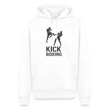 Kickbox Fight Silhouette - Männer Premium Bio Hoodie - Weiß - Vorne - Nico (187cm)