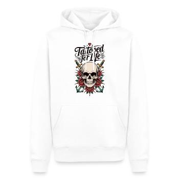 Tattooed for Life Totenkopf Shirt - Männer Premium Bio Hoodie - Weiß - Vorne - Nico (187cm)