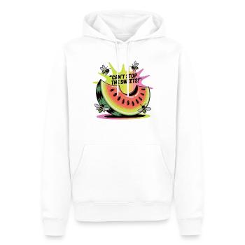 Pastèque et abeilles – Désir de sucreries - Sweat à capuche Premium bio Homme - blanc - Devant - Nico (187cm)
