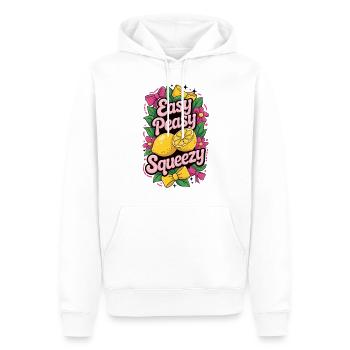 Easy Peasy Lemon Squeezy Shirt - Men’s Premium Organic Hoodie - white - Front - Nico (187cm)