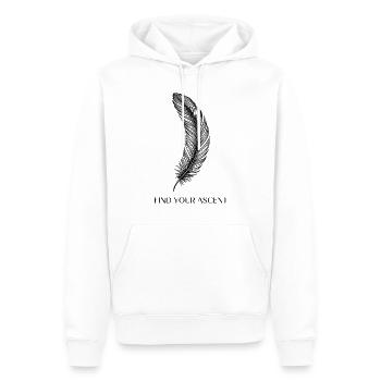 Feder Spruch Zitat Find Your Ascent - Männer Premium Bio Hoodie - Weiß - Vorne - Nico (187cm)