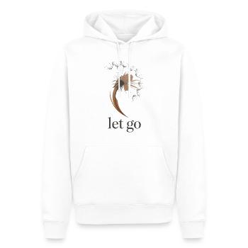 Pusteblume Löwenzahn Let Go Wunschdesign Spruch - Männer Premium Bio Hoodie - Weiß - Vorne - Nico (187cm)
