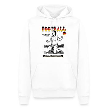 Deutschland Fußballerin Shirt: Tor mit Übersicht - Männer Premium Bio Hoodie - Weiß - Vorne - Nico (187cm)
