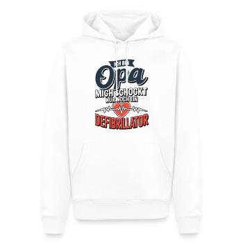 Ich bin Opa mich schockt nur noch ein Defi - Männer Premium Bio Hoodie - Weiß - Vorne - Nico (187cm)