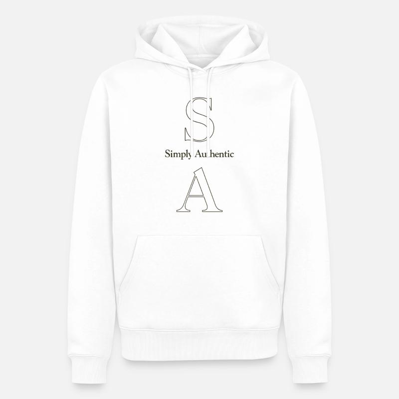 Simply Authentic Statement Spruch - Männer Premium Bio Hoodie - Weiß