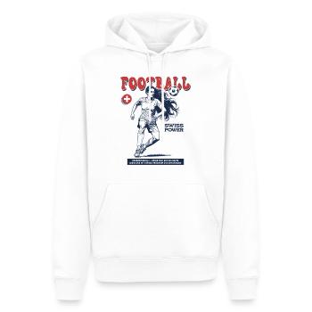 Suisse Fußballspielerin Shirt: Foulspiel mit Stil - Männer Premium Bio Hoodie - Weiß - Vorne - Nico (187cm)