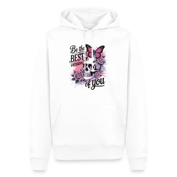 Soyez la meilleure version de vous-même - Sweat à capuche Premium bio Homme - blanc - Devant - Nico (187cm)