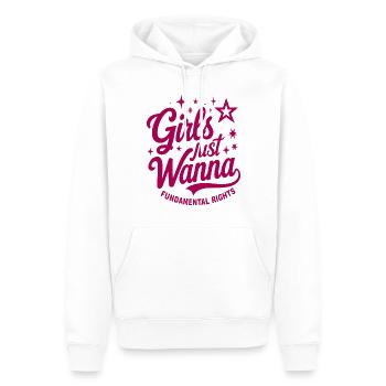 Les filles veulent simplement des droits fondamentaux - Sweat à capuche Premium bio Homme - blanc - Devant - Nico (187cm)