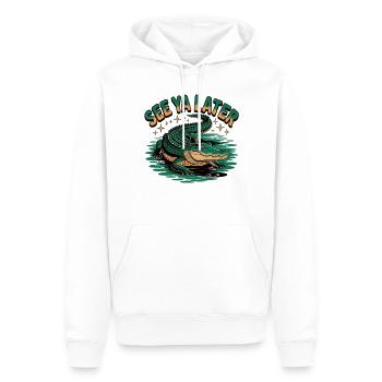 À plus tard Alligator - Sweat à capuche Premium bio Homme - blanc - Devant - Nico (187cm)