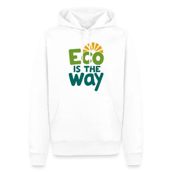 Eco Is The Way Nature Conservation Environmental Protection - Men’s Premium Organic Hoodie - white - Front - Nico (187cm)