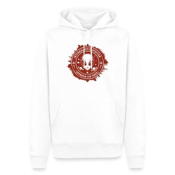 Intergalactic Visitor – Stamp Design from Space - Men’s Premium Organic Hoodie - white - Front - Nico (187cm)