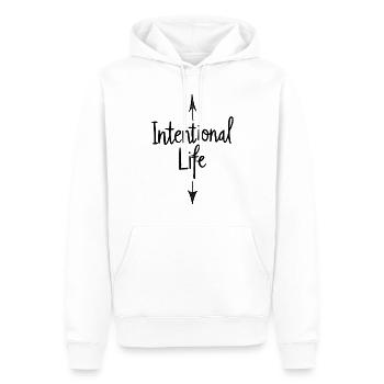 Intentional Life Bewusstes Leben Sprüche Spruch - Männer Premium Bio Hoodie - Weiß - Vorne - Nico (187cm)