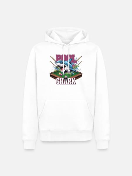 Pool Shark Player Shirt - Men’s Premium Organic Hoodie - white