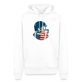 American Football – USA Style - Männer Premium Bio Hoodie - Weiß - Vorne - Nico (187cm)