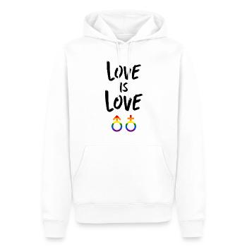 L’amour c’est l’amour Arc-en-ciel LGBTQ+ - Sweat à capuche Premium bio Homme - blanc - Devant - Nico (187cm)
