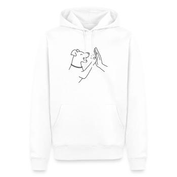 Dog High Five – Minimaliste et mignon - Sweat à capuche Premium bio Homme - blanc - Devant - Nico (187cm)
