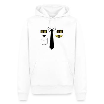 Pilot Kostüm Shirt – Uniform Look - Männer Premium Bio Hoodie - Weiß - Vorne - Nico (187cm)