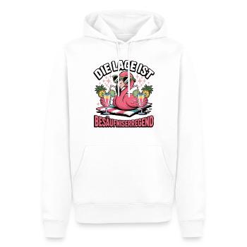 Party Flamingo Drunkenness - Men’s Premium Organic Hoodie - white - Front - Nico (187cm)