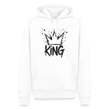 König Krone Splash King Crown - Männer Premium Bio Hoodie - Weiß - Vorne - Nico (187cm)