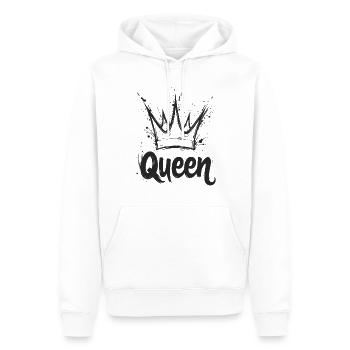 Queen Krone Splash - Männer Premium Bio Hoodie - Weiß - Vorne - Nico (187cm)
