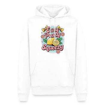 Easy Peasy Squeezy – Zitronen-Spaß-Shirt - Männer Premium Bio Hoodie - Weiß - Vorne - Nico (187cm)