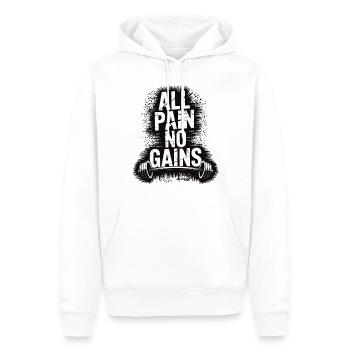Chemise de fitness – motif All Pain No Gains - Sweat à capuche Premium bio Homme - blanc - Devant - Nico (187cm)