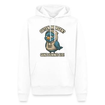 Der Frühe Vogel Ganz dünnes Eis Büro Sprüche - Männer Premium Bio Hoodie - Weiß - Vorne - Nico (187cm)