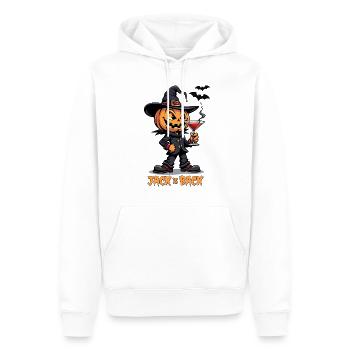 Jack is Back - Halloween Pumpkin - Men’s Premium Organic Hoodie - white - Front - Nico (187cm)