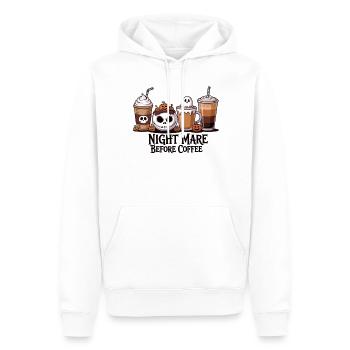 Halloween Coffee Nightmare Shirt - Men’s Premium Organic Hoodie - white - Front - Nico (187cm)