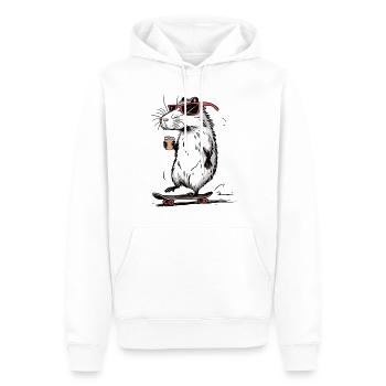Skateboard Nager mit Kaffee Shirt - Männer Premium Bio Hoodie - Weiß - Vorne - Nico (187cm)