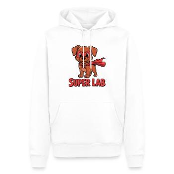 Super Lab – Le chiot labrador en héros - Sweat à capuche Premium bio Homme - blanc - Devant - Nico (187cm)