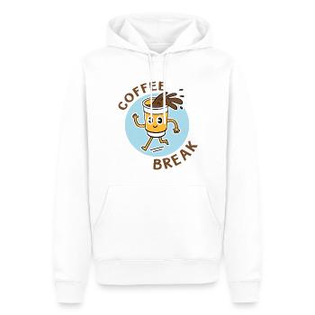 coffee break - Sweat à capuche Premium bio Homme - blanc - Devant - Nico (187cm)