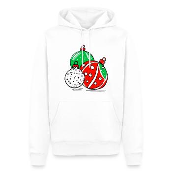 Weihnachtliche Dekokugeln - Männer Premium Bio Hoodie - Weiß - Vorne - Nico (187cm)