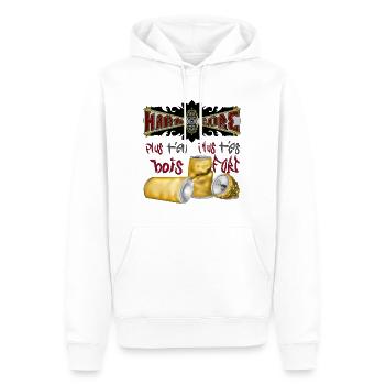hardcore plus t'en bois plus t'es fort - Sweat à capuche Premium bio Homme - blanc - Devant - Nico (187cm)