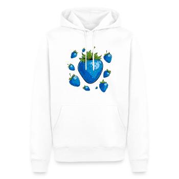 blaue erdbeeren,erdbeere,blaue erdbeere,illu - Männer Premium Bio Hoodie - Weiß - Vorne - Nico (187cm)