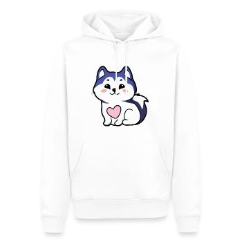 Husky süßes Herz Hund Geschenk Malamute - Männer Premium Bio Hoodie - Weiß - Vorne - Nico (187cm)