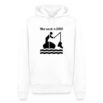 Nice catch - Männer Premium Bio Hoodie - Weiß - Vorne - Nico (187cm)