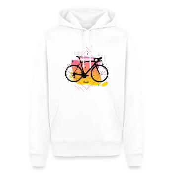 Rennrad - Männer Premium Bio Hoodie - Weiß - Vorne - Nico (187cm)