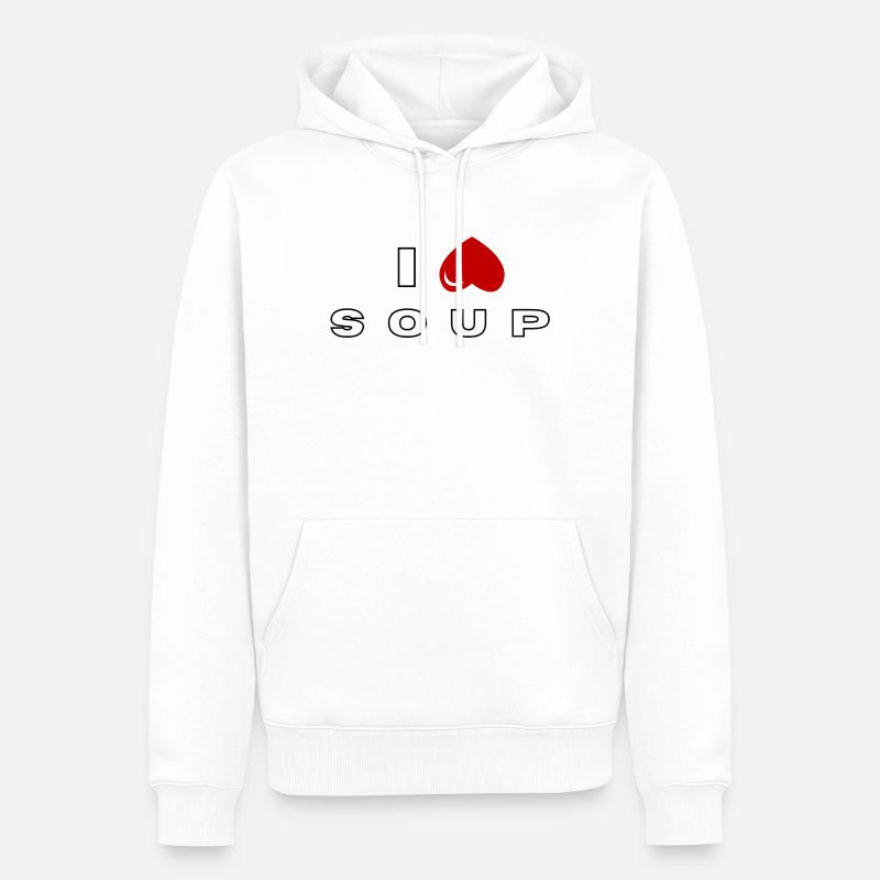 Ich hasse Suppe - Männer Premium Bio Hoodie - Weiß
