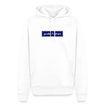 grande liberté Hambourg - Sweat à capuche Premium bio Homme - blanc - Devant - Nico (187cm)