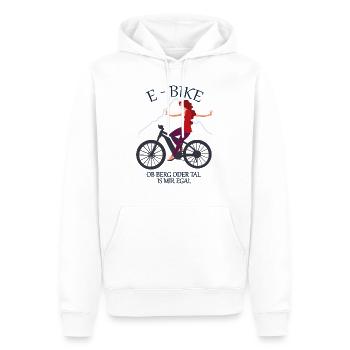 Damen E-Bike Mountainbike Damenrad Pedelec Rad - Männer Premium Bio Hoodie - Weiß - Vorne - Nico (187cm)
